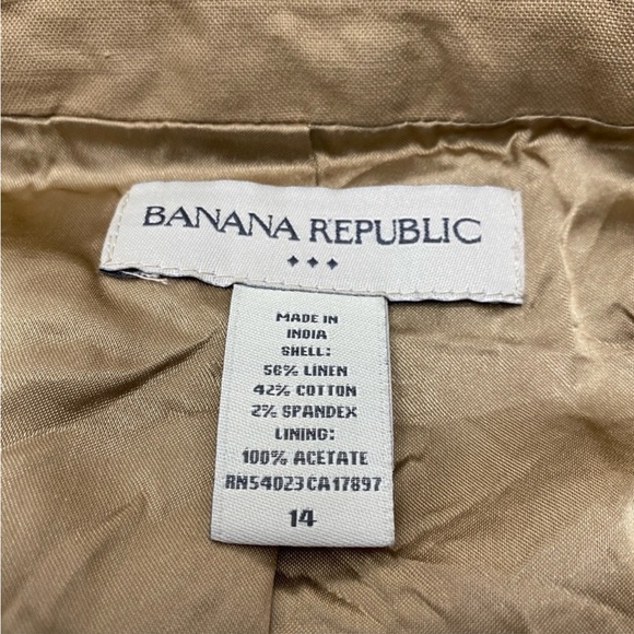 Banana Republic jacket womens 14 beachy neutral linen blend babydoll empire y2k - Picture 13 of 14